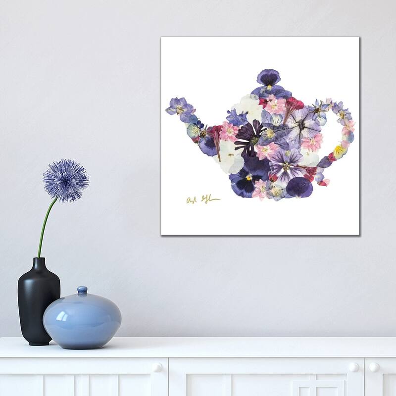 iCanvas "Teapot" by Oxeye Floral Co Canvas Print - 18x18x1.5