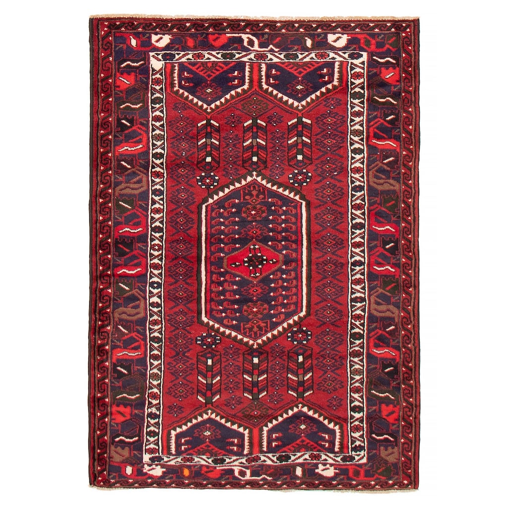 ECARPETGALLERY Hand-knotted Andelz Red Wool Rug - 4'2 x 6'1