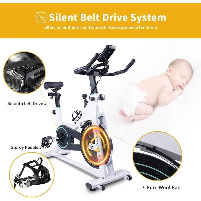 Stationary Bikes for Home Spin Indoor Exercise Bike with LCD Monitor and Comfortable Seat Cushion