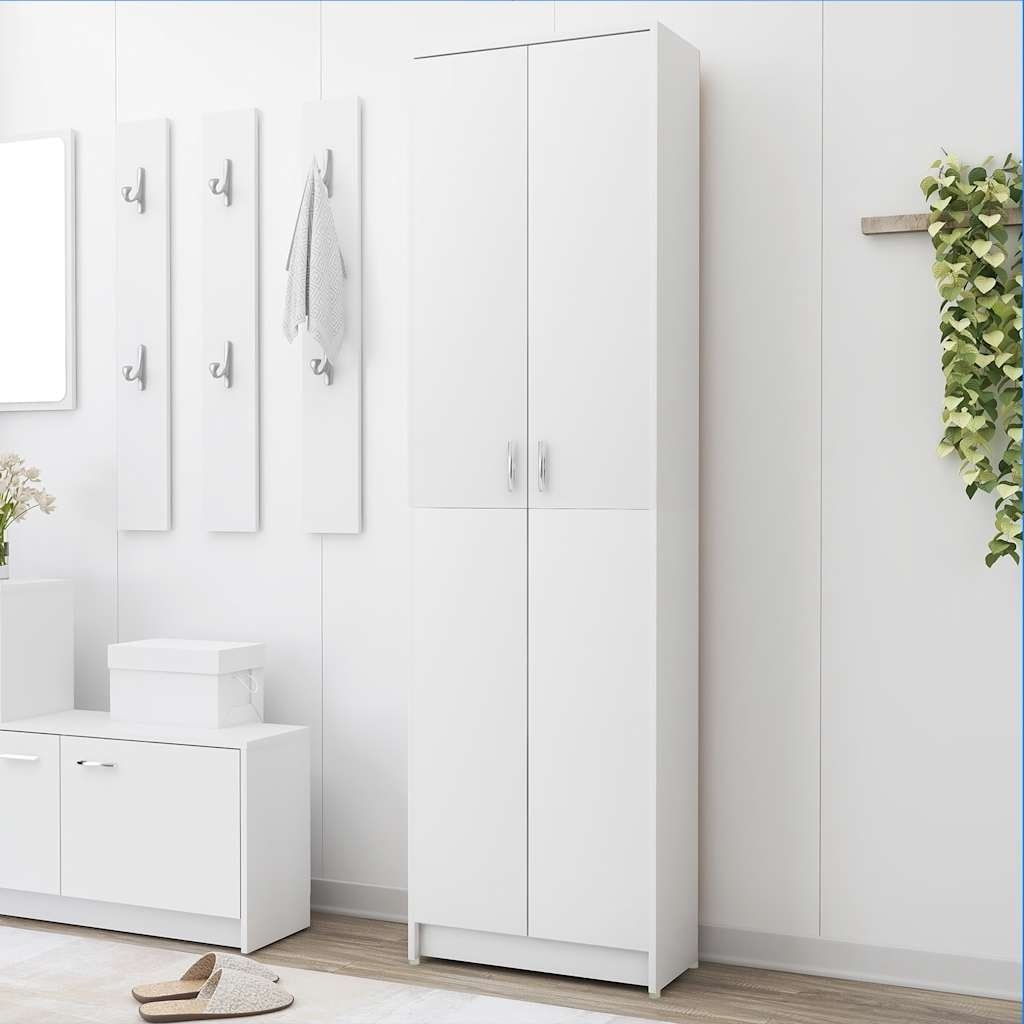 vidaXL Hallway Wardrobe White 21.7"x9.8"x74.4" Engineered Wood