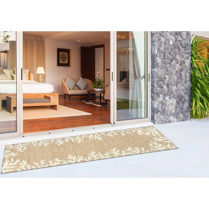 Liora Manne Capri Coral Border Indoor/Outdoor Rug