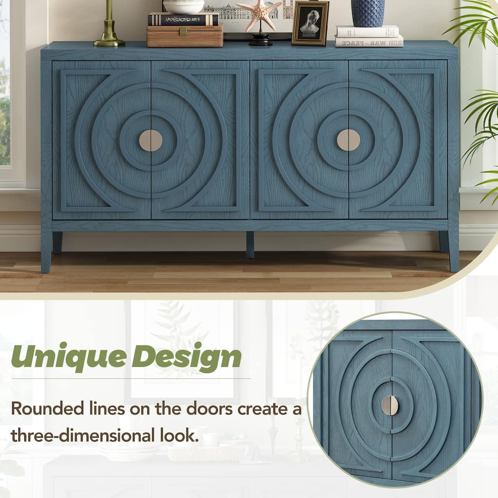 Antique Blue Buffet Sideboard Storage Cabinets Entry Console Tables