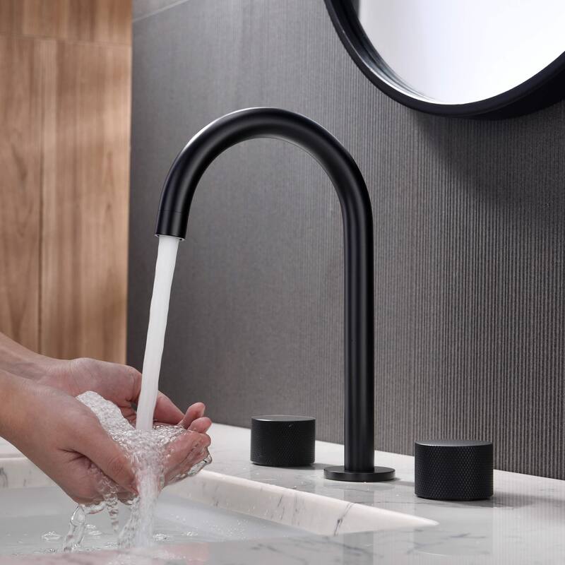 Circular X 8" Bathroom Sink Widespread Faucet with Drain Assembly
