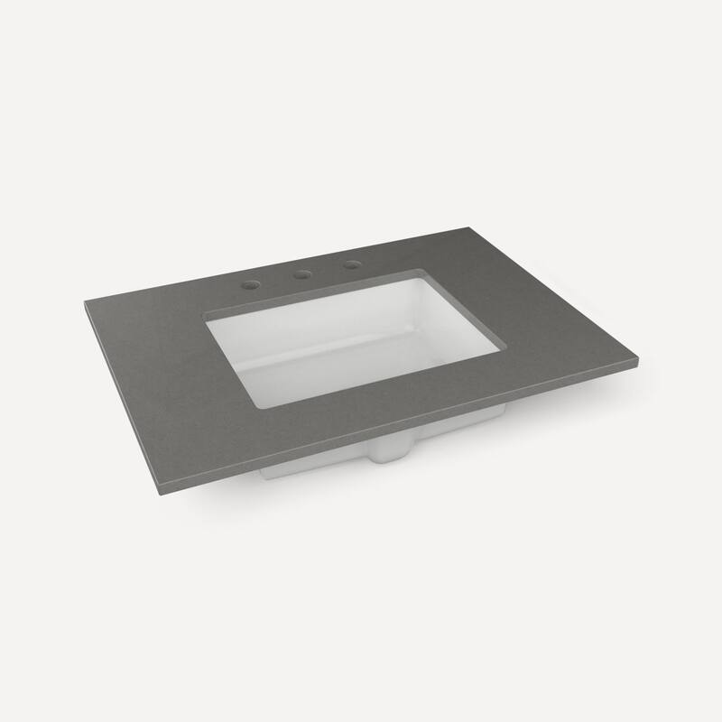 Robern TB31UCO-8 31" Quartz Vanity Top for Widespread Faucet - Stone Gray