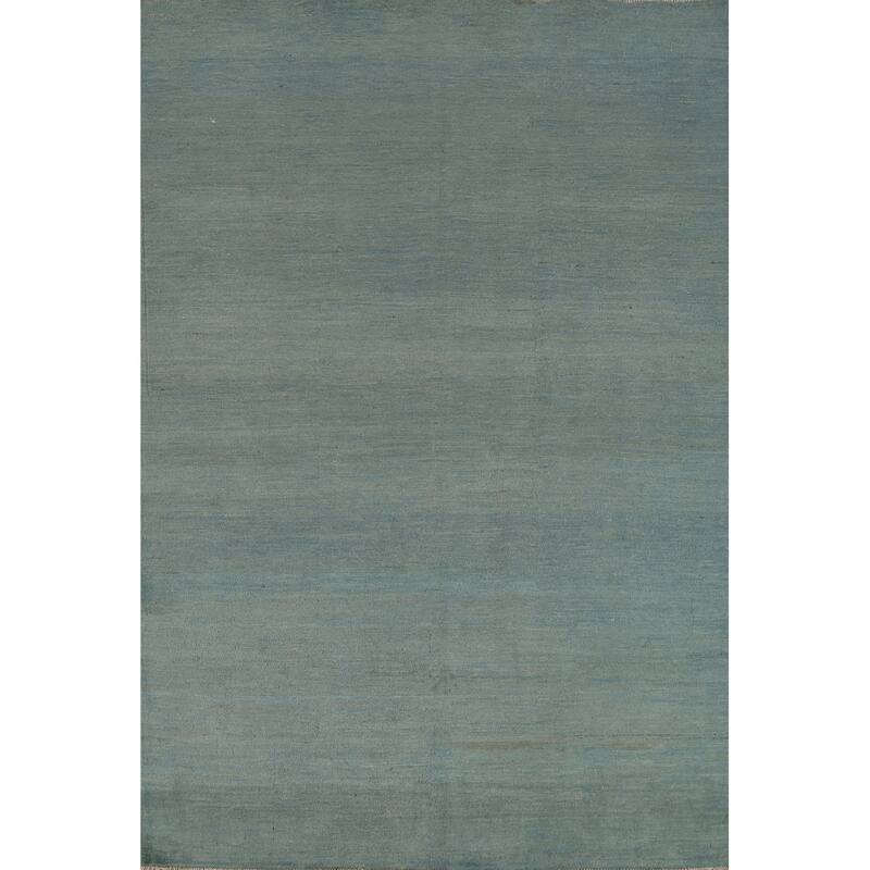 Aqua Blue & Green Modern Gabbeh Oriental Area Rug Handmade Wool Carpet - 4'10" x 6'10"