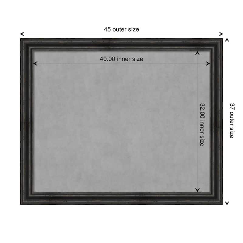 Amanti Art Rustic Pine Black Framed Magnetic Board - Board Size 40x32