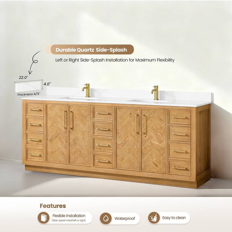Jakarta Bath Vanity with Quartz Stone Top without Mirror