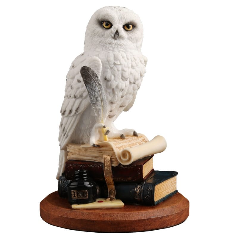 5.71 inches Height Polyresin Snowy Owl Scripting on top of Stack of Books Multicolor Finish Figurine