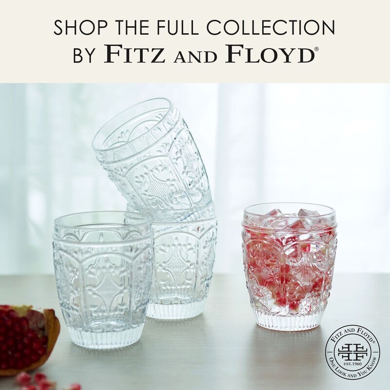 Fitz and Floyd Set of 4 Trestle Highball 12 oz Glasses