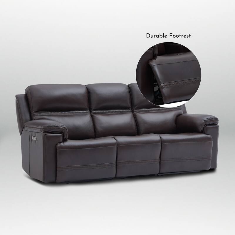 Genuine Leather Dual Power Sofa with Zero Gravity, Adjustable Headrest, Footrest, USB/Type-C