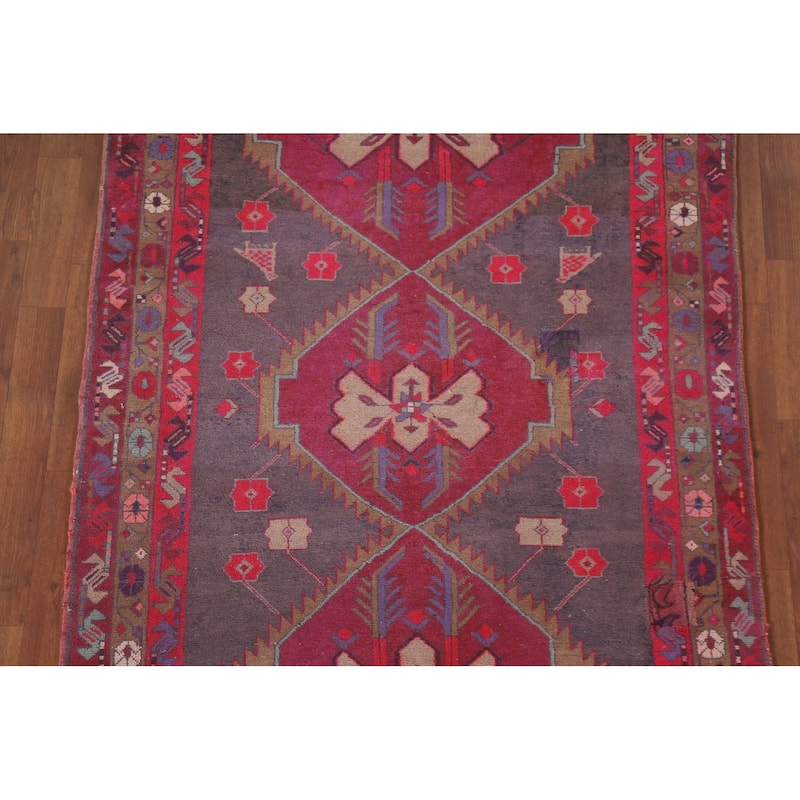 Hand Knotted Oriental 100% Wool Carpet Traditional Tribal Multi-Colored Ardebil Runner Rug - 10' 8'' X 3' 11''