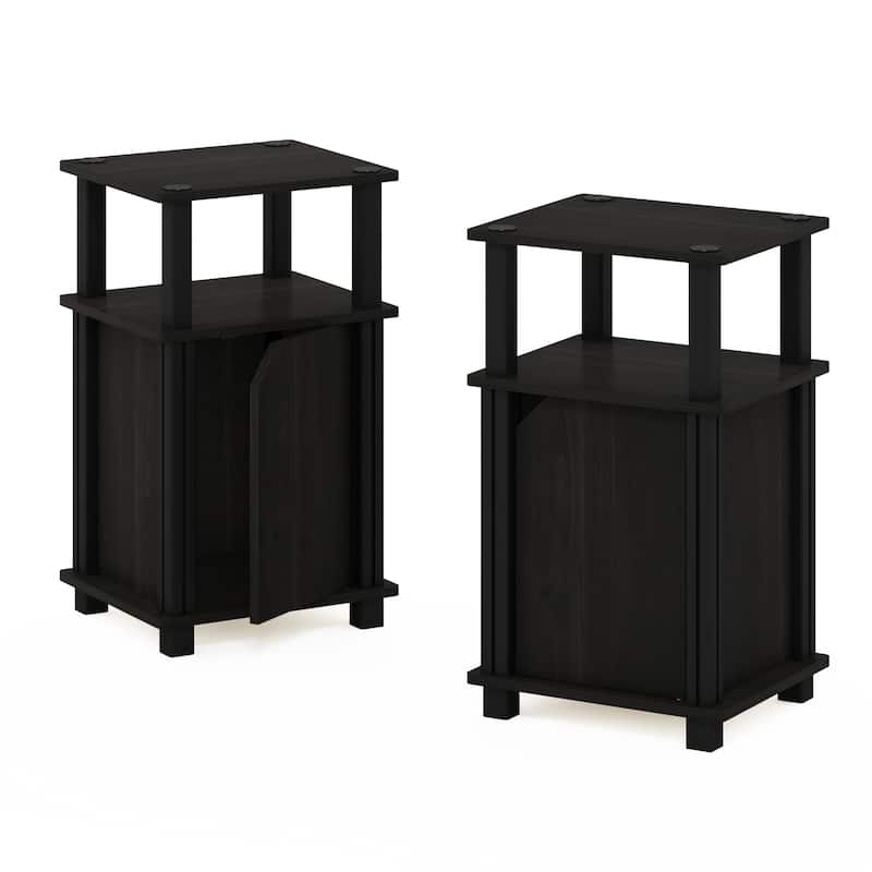 Furinno Brahms 3-Tier End Table with Door