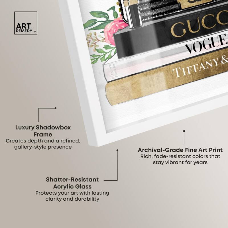Luxury Paris Handbag and Books Shadowbox by Art Remedy