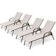preview thumbnail 47 of 49, VredHom Outdoor Patio Adjustable Chaise Lounges Chairs with Arms (Set of 2/4 ) Beige - 4PC