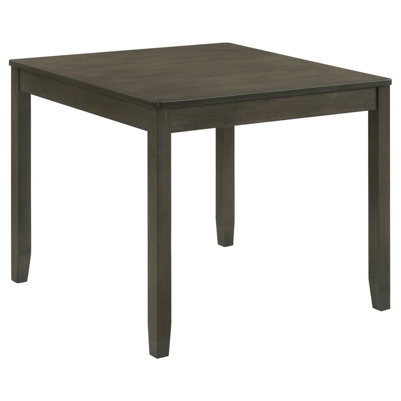 Panos 5pc Dining Table Set with 4 Chairs, Gray, Black Faux Leather