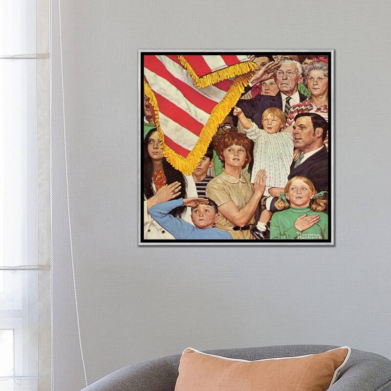 iCanvas "Salute the Flag" by Norman Rockwell Framed