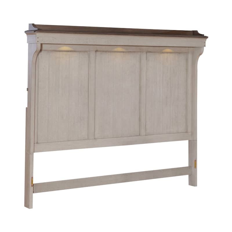 Ivy Hollow Weathered Linen King Mantle Headboard
