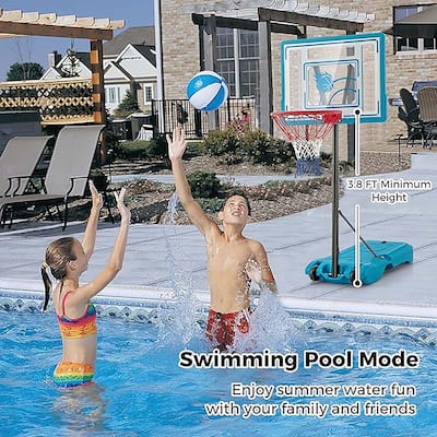 3.8-4.4 FT Adjustable Poolside Basketball Hoop BasketballGoal System