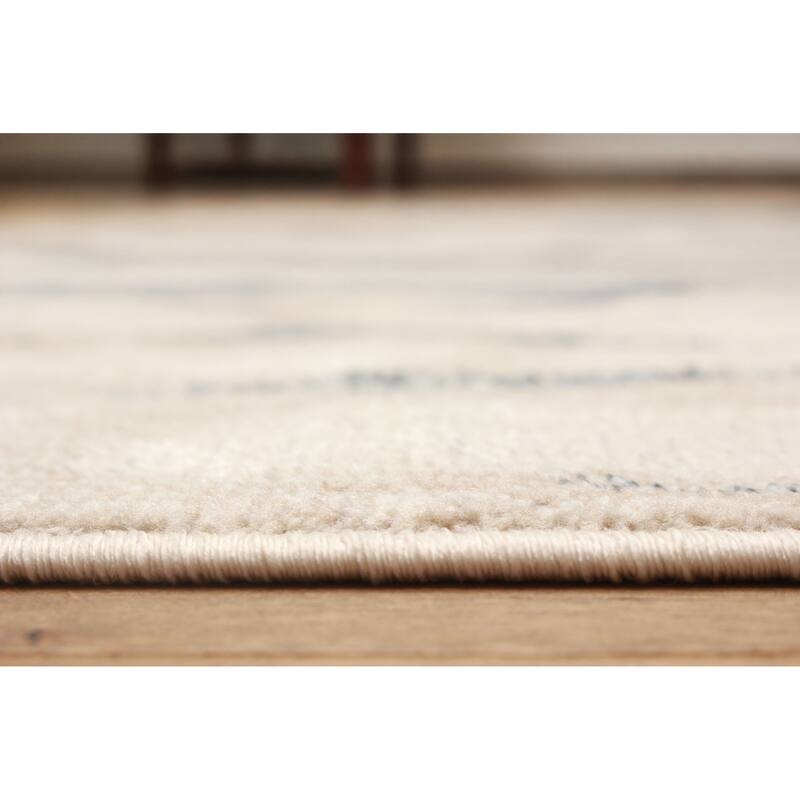 ECARPETGALLERY Machine Woven Azalea Ivory Area Rug