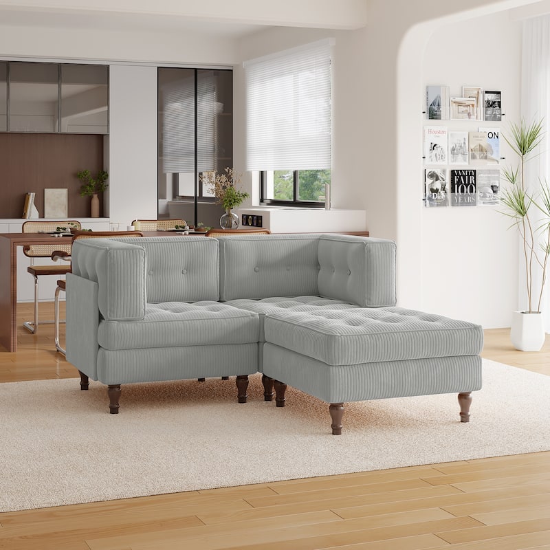 Madison Oversized Upholstered Corduroy Modular Sectional Sofa