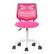 preview thumbnail 28 of 36, HomyLin Plastic Mesh Adjustable Armless Desk Chair with Rolling Wheels Kids Teen Pink