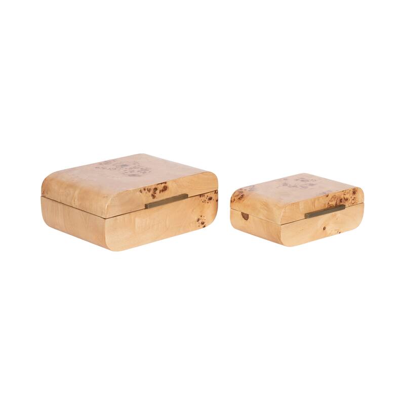 Kate and Laurel Burlock Stacking Box Set - 2 Piece - 2 Piece - Natural/Gold