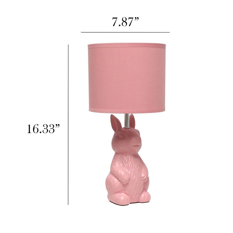 16.33 in. Pink Finish Table Lamp with Pink Shade, Sturdy Table Lamp for Living Rooms and Bedrooms