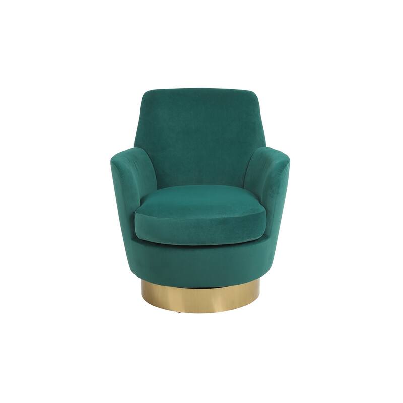 Swivel Accent Chairs Armchair for Living Room, Reading Chairs , Round Barrel Chairs with Gold Stainless Steel Base