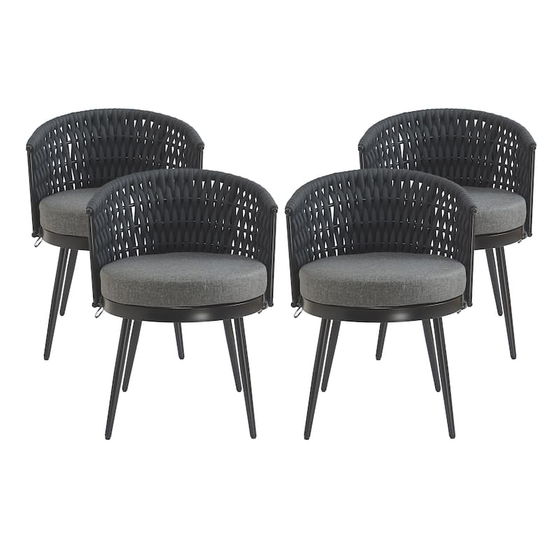 Christopher Knight Home - Tina Outdoor Dining Chair with Weather Resistant Rope and Cushions
