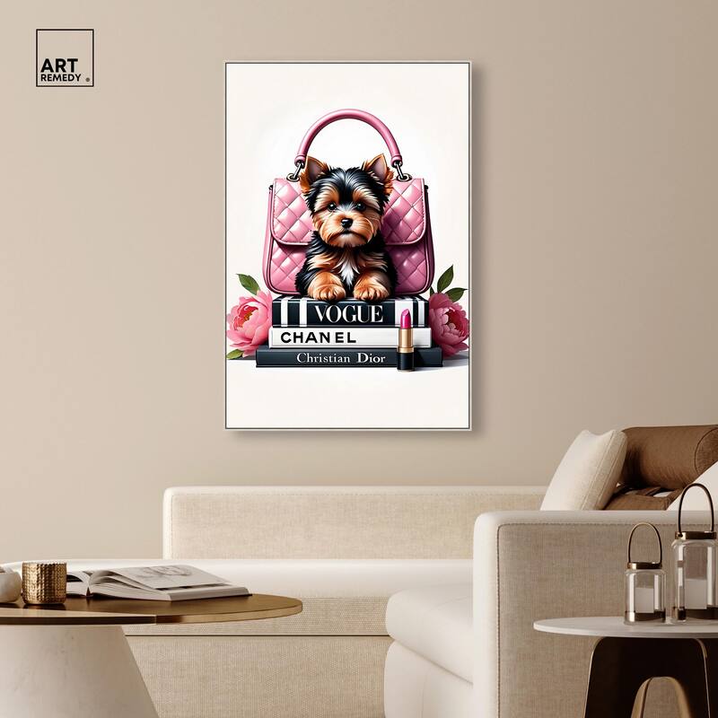 Fashionable Yorkie Canvas by Art Remedy