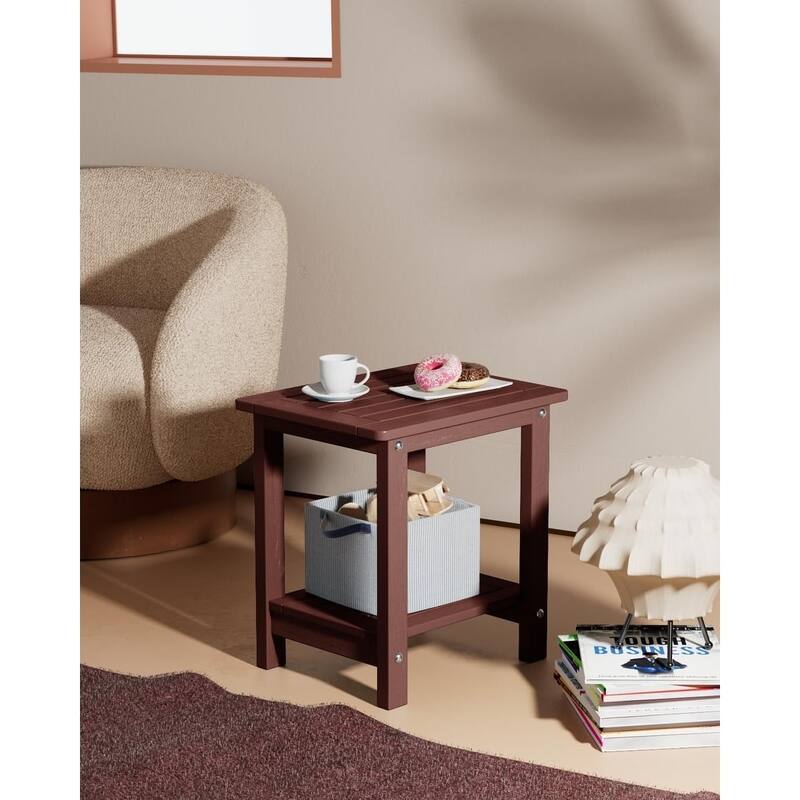 WINSOON HIPS All Weather Table Adirondack Square Side Table