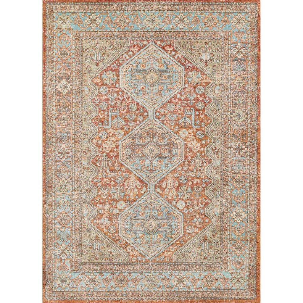 ECARPETGALLERY Machine Woven Alicia Copper Area Rug