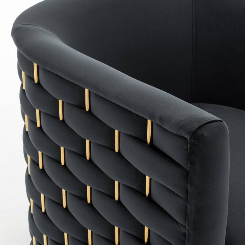 Modern Glam Velvet Upholstered 360 Degree Swivel Barrel Chair Set of 2