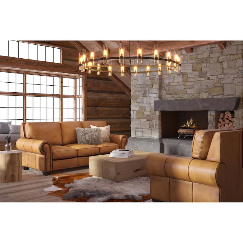 Valencia Top Grain Hand Antiqued Leather Traditional Recliner