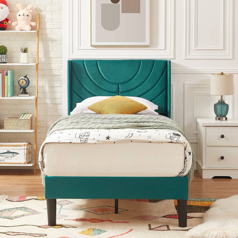 Bedroom Sets, 3-pieces Bedroom Set with Height Adjustable Upholstered Bed and Nightstands Set of 2-VECELO, 15 Style Options