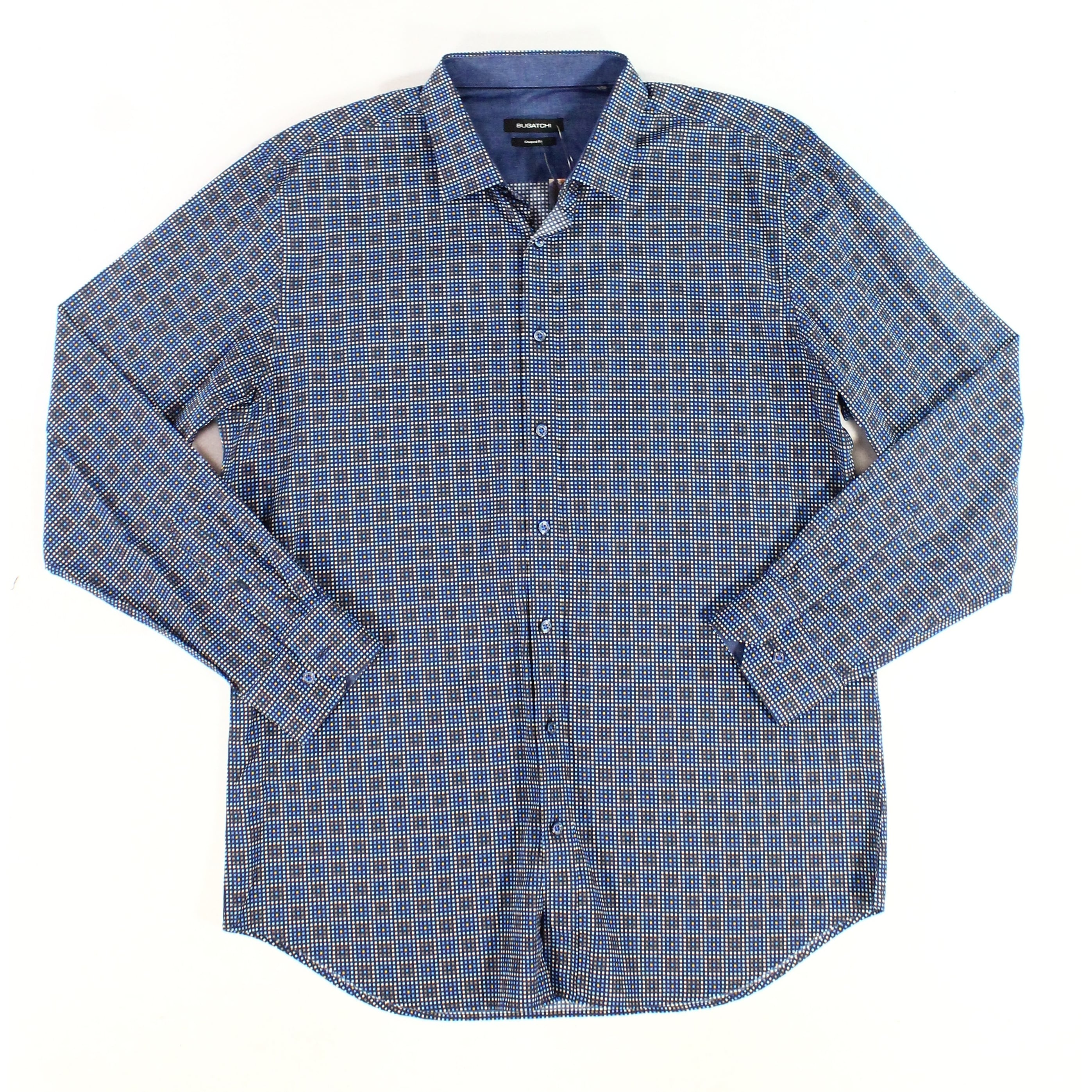 Bugatchi Mens Slim Fit Long Sleeve Casual Button Down Shirt