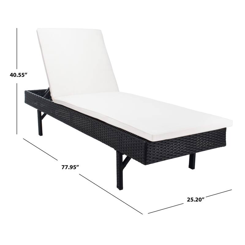 SAFAVIEH Outdoor Sanaa Sun Lounger with Cushion - 25Wx77Dx41H