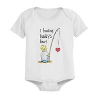 I Hooked Daddy's Heart Cute Baby Bodysuit Infant Bodysuit Father's Day Gift Idea