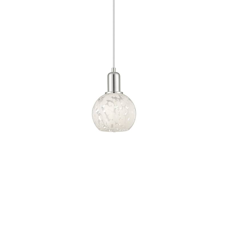 Innovations Lighting 716-1P-9-6 White Mouchette Pendant White - Polished Nickel / White Mouchette