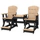 preview thumbnail 2 of 6, OS Home and Office Model Double Balcony Height Glider with Center Table in Cedar and Black
