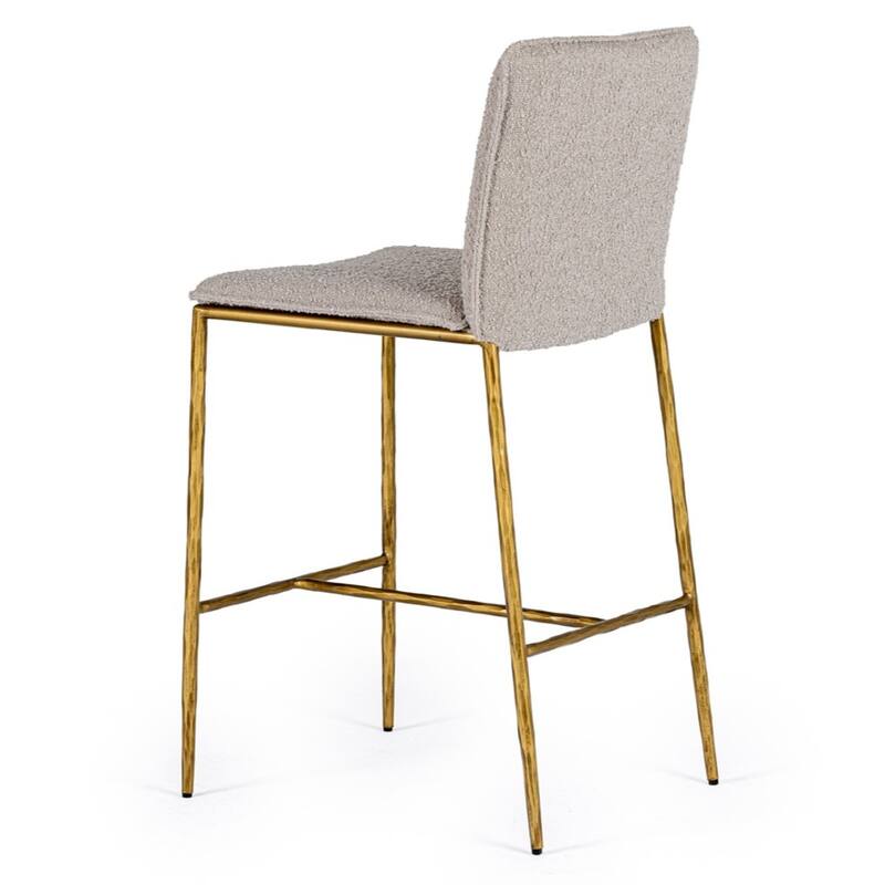 Modrest Atlanta Modern Beige Fabric & Brass Counter Chair