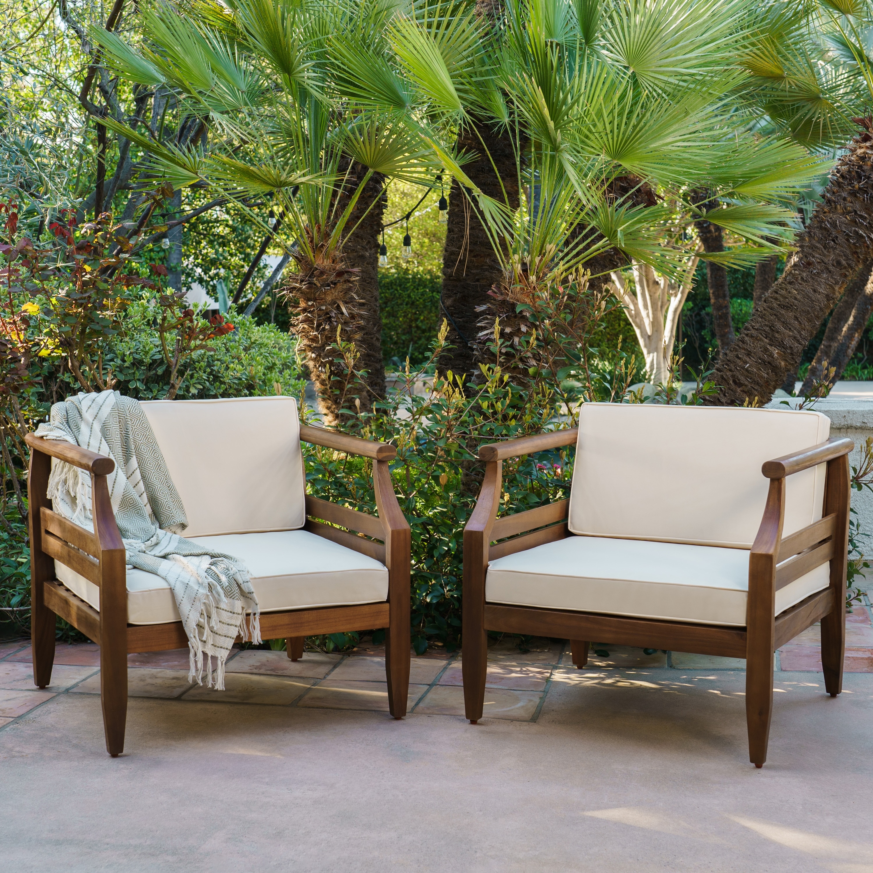 Linon Arlen Outdoor Brown Club Chair