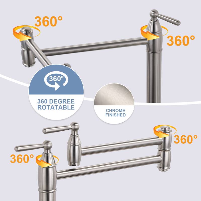 WOWOW Desk Mounted Pot Filler Kitchen Folding Faucet