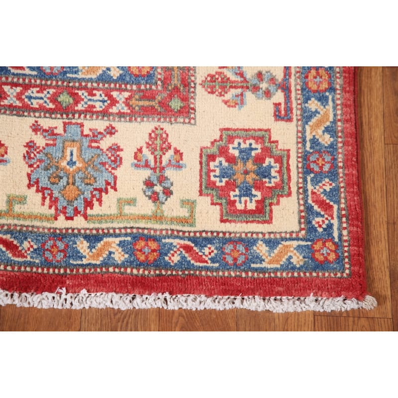 Traditional Kazak Area Rug Handmade Living Room Wool Carpet - 4'11" x 6'5"