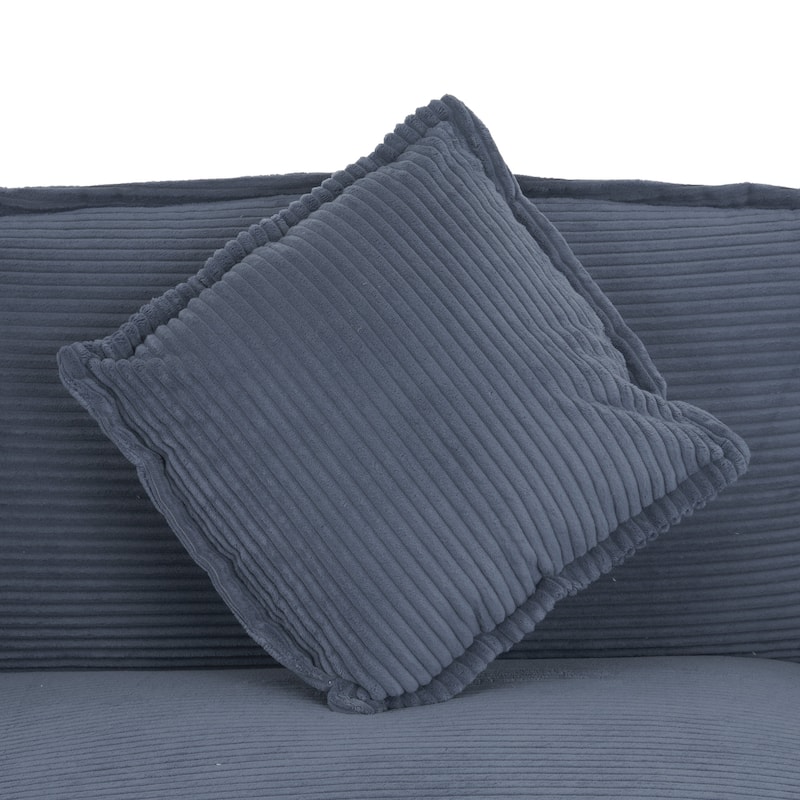 149.6" Corduroy U-Shaped Sectional Sofa with 2 Ottomans and Storage Pockets