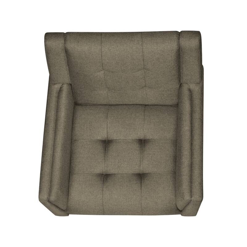 Mocha Modern 30.5" Upholstered Button Tufted Arm Chair with Sturdy Rubber Wood Legs