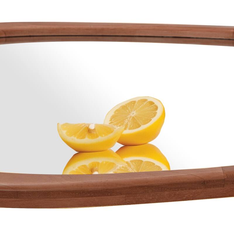Pine Frame Cobblestone Shaped Asymmetrical Wall Mirror