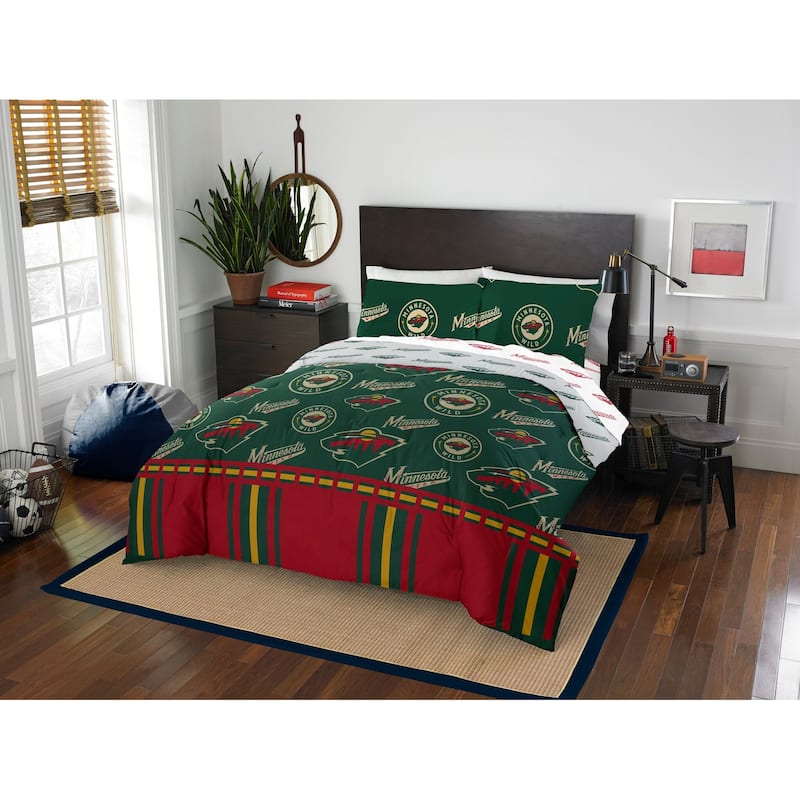 NHL Minnesota Wild 5 Piece Full Bed In a Bag Set