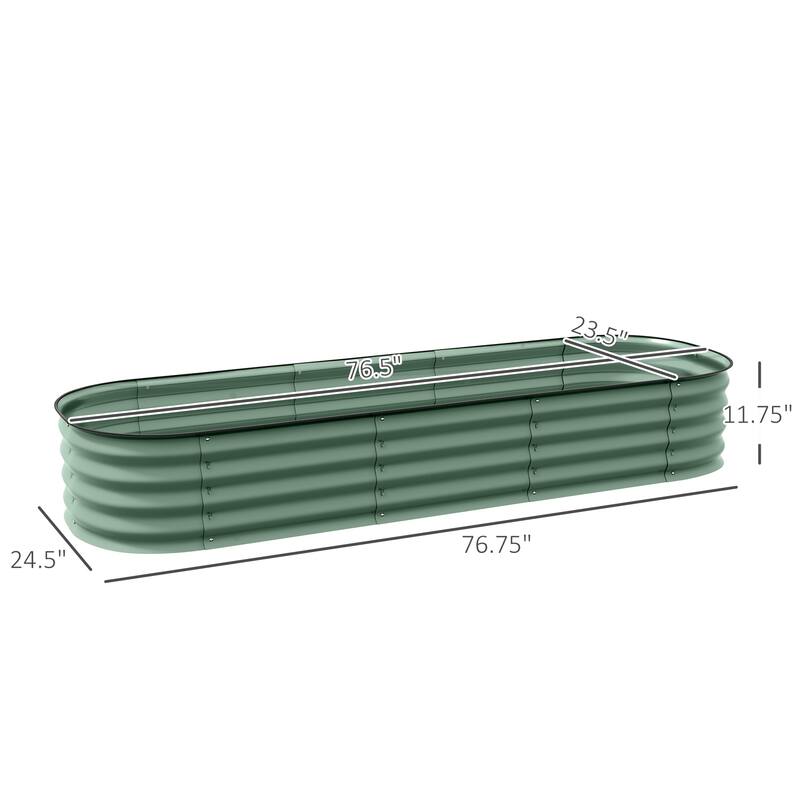 Modern Minimalist Garden Bed with Safety Edging, Easy DIY Stock Tank, for Growing Flowers Herbs Vegetables - 8' x 10'