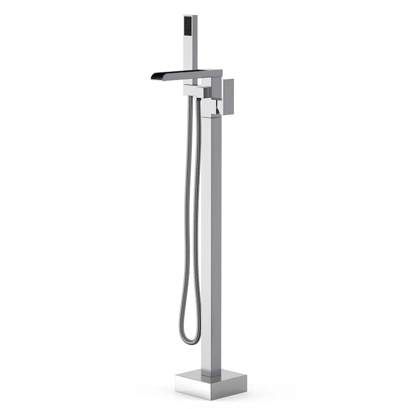 Freestanding Bathtub Faucet, Floor-Mount Tub Filler Chrome